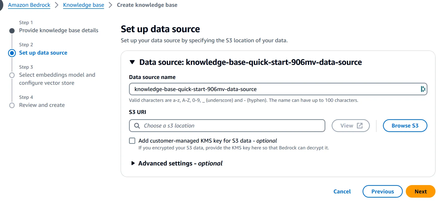 Setup data source