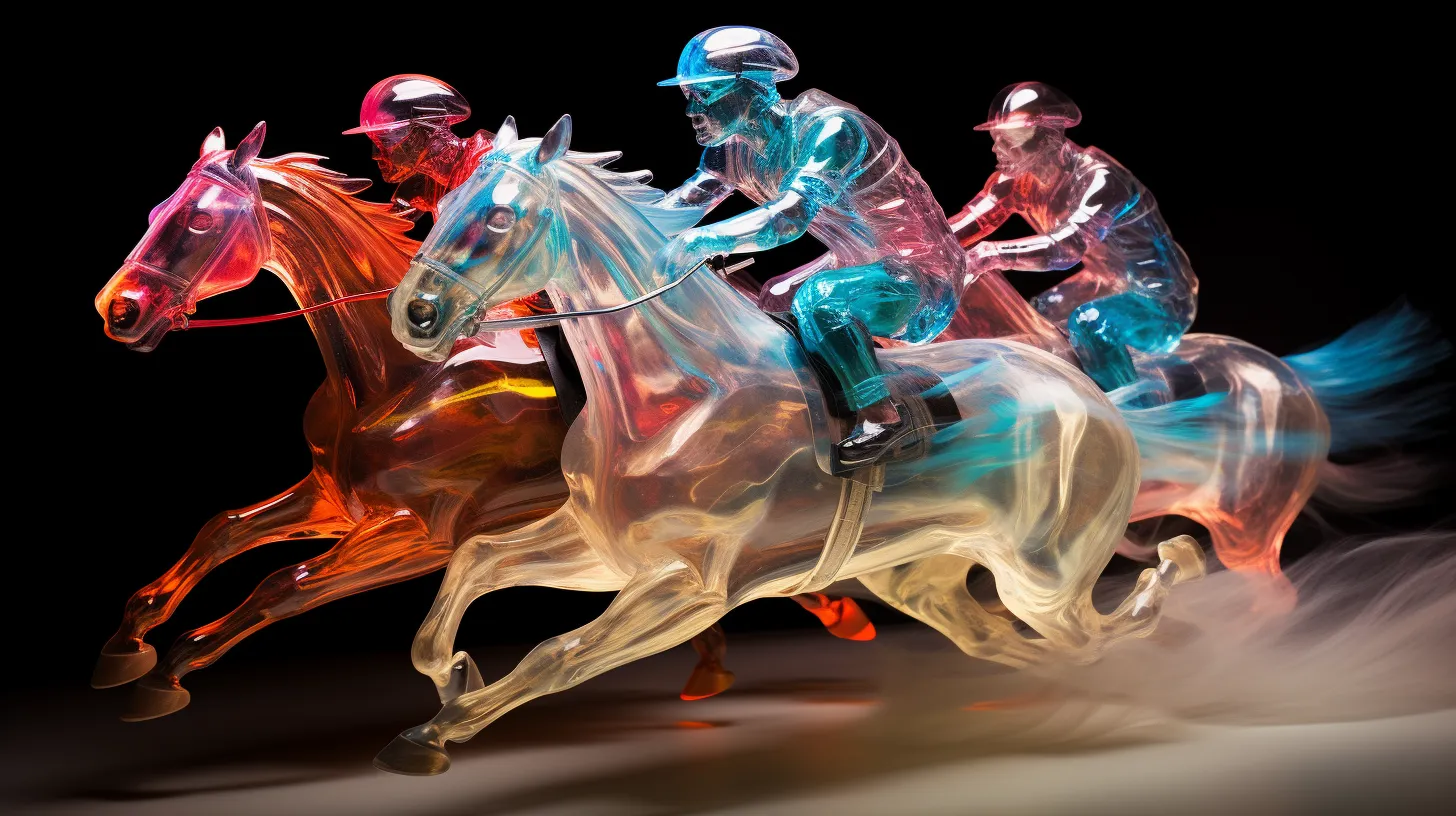 Electronic horses racing furiously