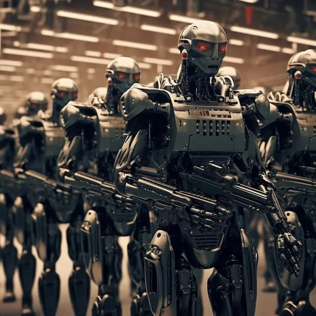 A legion of robot soldiers